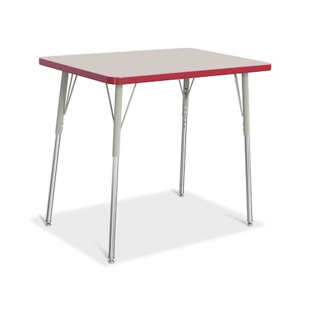 Jonti-Craft Berries Rectangle Activity Table, 24 in. x 36 in., A-height, Freckled Gray/Red/Gray 6478JCA008